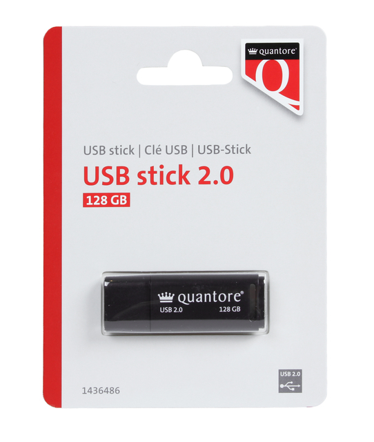 USB-stick Quantore 128GB 2.0 zwart