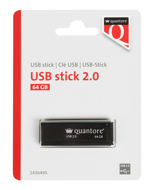 USB-stick Quantore 64GB 2.0 zwart
