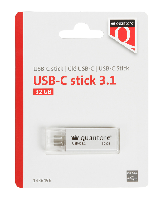 Clé USB 3.1 Quantore USB-C 32Go argent