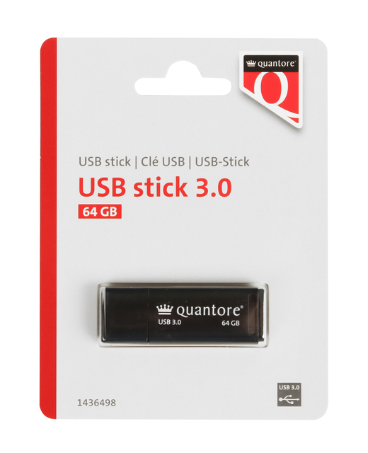 USB-stick Quantore 64GB 3.0 zwart