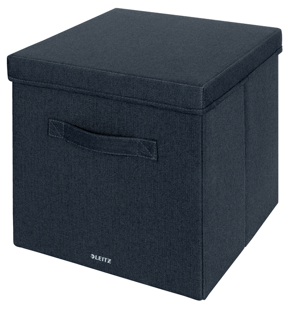 Opbergdoos Leitz gestoffeerd met deksel 330x325x380mm grijs 2 st