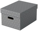 Opbergdoos Esselte home middelgroot 265x205x365mm grijs 3 stuks