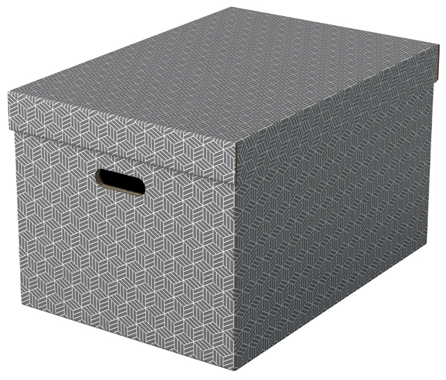 Opbergdoos Esselte home groot 355x305x510mm grijs 3 stuks