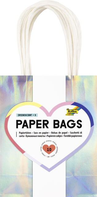 Cadeautas Folia iriserend kraft 12x15x5.5cm 10 stuks