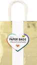 Sac cadeau Folia kraft doré 18x21x8cm 7 pièces