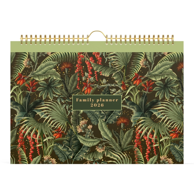 Familiekalender 2026 Lannoo 310x220 Botanic 7dagen/1pagina wit groen