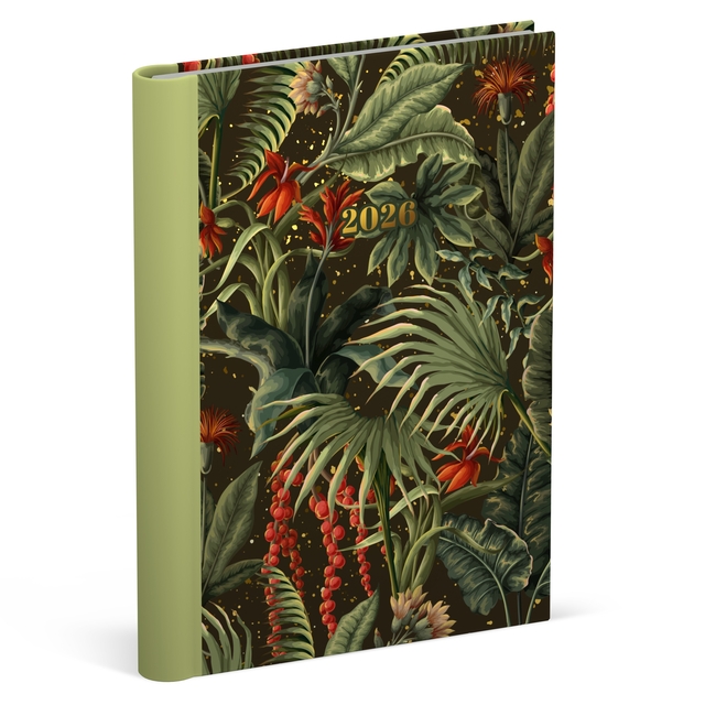 Agenda 2026 Lannoo 120x160 Botanic 7 jours/2 pages noir vert