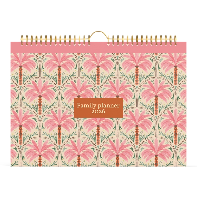 Calendrier familial 2026 Lannoo 310x220 Exotic palms 7 jours/1 page rose