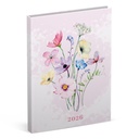 Agenda 2026 Lannoo 110x150 Flowers Watercolour 7 jours/2 pages rose