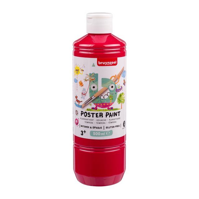 Plakkaatverf Bruynzeel fles à 500ml primair rood