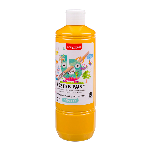 Plakkaatverf Bruynzeel geel fles à 500ml