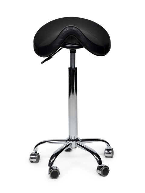 Zadelkruk Office Premium hoog zonder voetring harde wielen zw