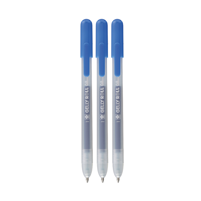 Gelschrijver Sakura Gelly Roll Classic 08 klikfunctie set à 3 stuks blauw