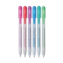 Stylo gel Sakura Gelly Roll Metallic 08 rétractable set 6 couleurs
