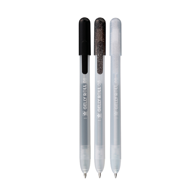 Gelschrijver Sakura Gelly Roll Special 08 klikfunctie set à 3 zilver