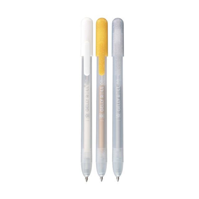 Gelschrijver Sakura Gelly Roll Special 08 klikfunctie set à 3 kleuren goud