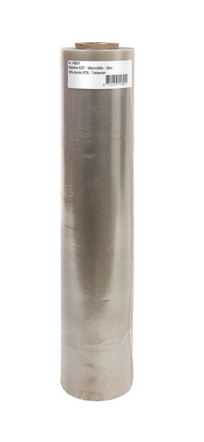 Wikkelfolie IEZZY 500mmx300m 20mu 100% recycled (PCR) transparant