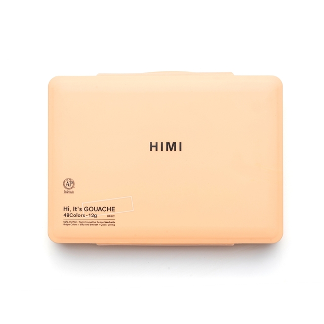 Gouache HIMI twin cups 48 kleuren 12gr opbergbox Peach Fuzz