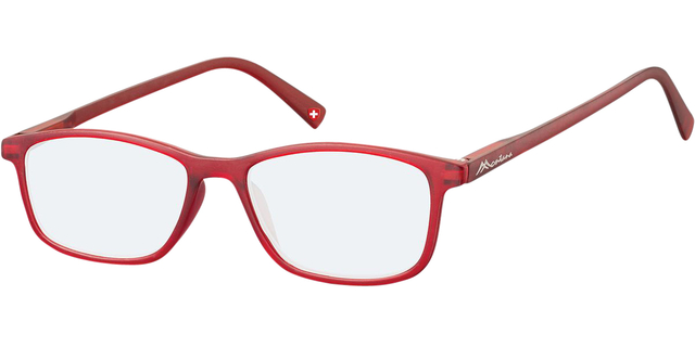 Bril  Montana +0.00 dpt blue light filter rood