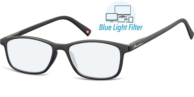 Leesbril  Montana +2.50 dpt blue light filter zwart