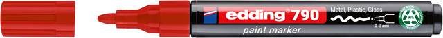 Marqueur peinture edding 790 PCR à base d'alcool 2-3mm rouge