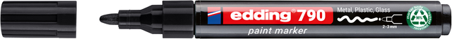 Paintmarker edding 790 op alcoholbasis 2-3mm zwart