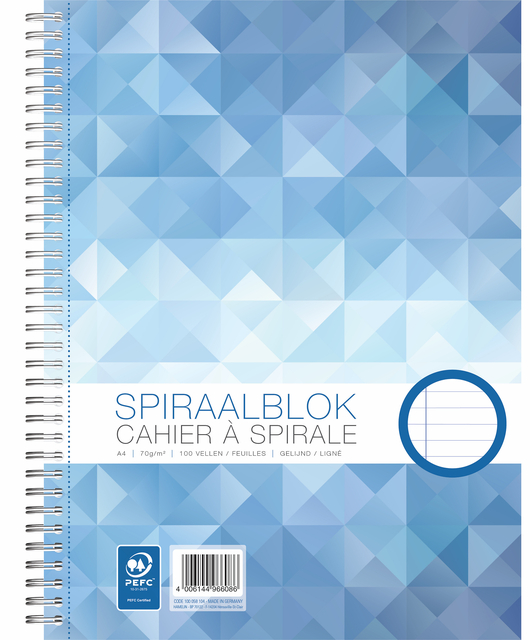 Spiraalblok WORK A4 lijn spiraal 100vel 70gr