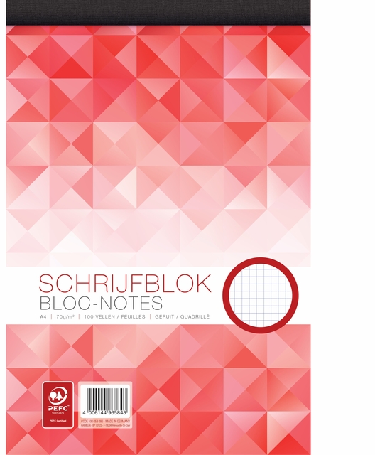 Schrijfblok WORK A4 ruit 5x5 mm 100vel 70gr