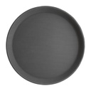 Plateau Olympia Kristallon antidérapant rond Ø35,6cm PP noir