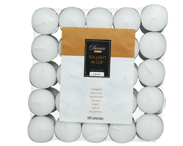 Theelicht Decoris 6 uur 50 stuks
