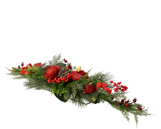 Composition de Noël Everlands raspberry 80cm