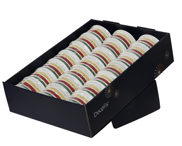 Ruban cadeau Decoris rouleau de 4 couleurs assorti