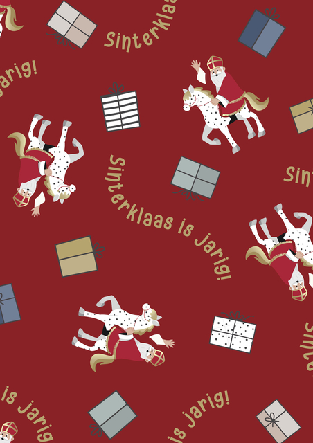 Papier cadeau Sint & Co 200x70cm assorti