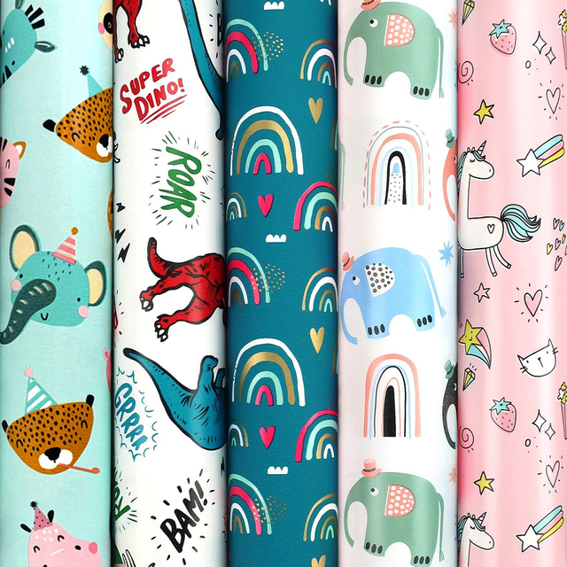 Papier cadeau Rotolux Rosie 200x70cm assorti