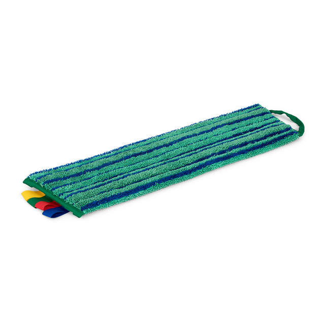 Mop Greenspeed Velcro microfibre avec bande récurage 45cm vert foncé