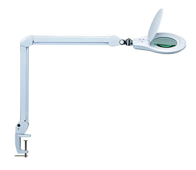 Lampe Loupe MAULsource LED réglable pince lentille 126cm2 blanc