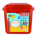 Crayon de couleur STABILO 882 woody 3 en 1 avec 3 taille-crayons Classpack 38 pièces