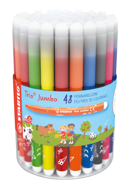 Feutre STABILO Trio Jumbo 380 XL assorti Classpack 48 pièces