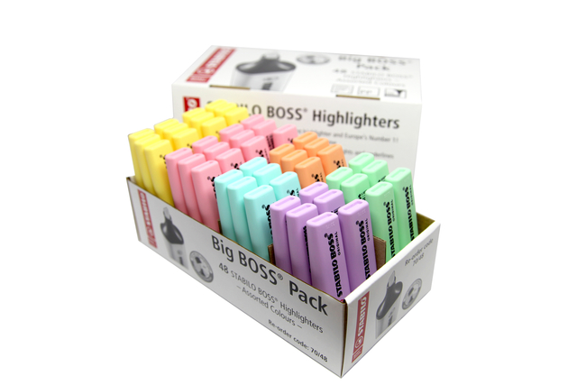 Surligneur STABILO BOSS Original 70 pastel assorti Classpack 48 pièces