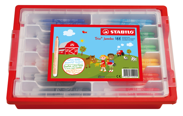 Feutre STABILO Trio Jumbo 380 XL assorti Classpack 144 pièces