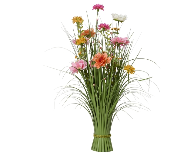 Plante herbacée Everlands avec fleurs roses 70cm polyester