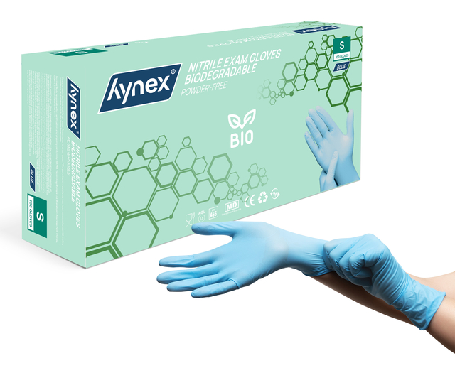 Gant Hynex nitrile Bio S bleu 3,5g 100 pièces