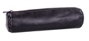 Trousse ronde Oxford 22x6cm cuir noir
