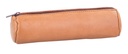 Trousse ronde Oxford 22x6cm cuir naturel