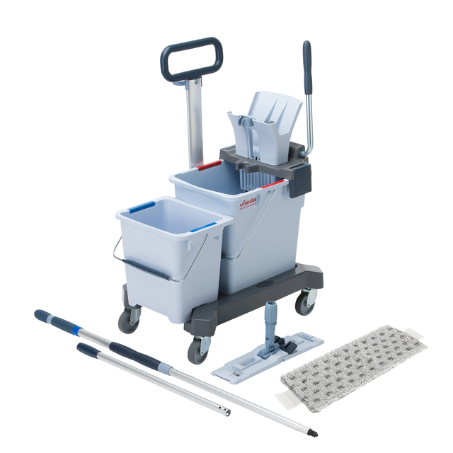 Chariot de ménage Vileda Ultraspeed Pro Ready to Go Kit r-Micro Double