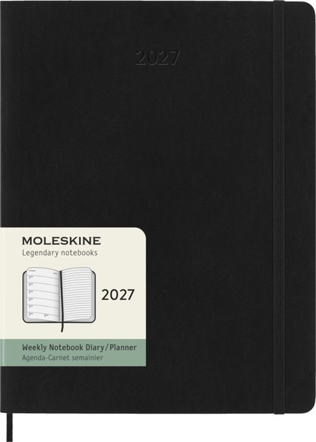 Agenda 2027 Moleskine 12 mois Planner Weekly 7 jours/1 page XL CS black
