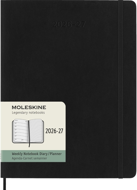 Agenda 2027 Moleskine 18 mois Planner Weekly 7 jours/1 page XL CS black