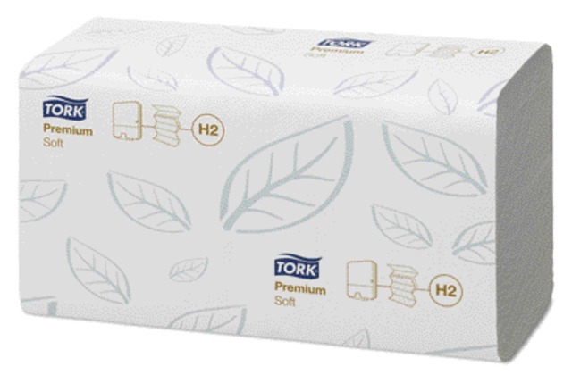 Essuie-mains Tork H2 Premium Multifold 100288 2 épaisseurs 212x340mm blanc 21x 110 feuilles