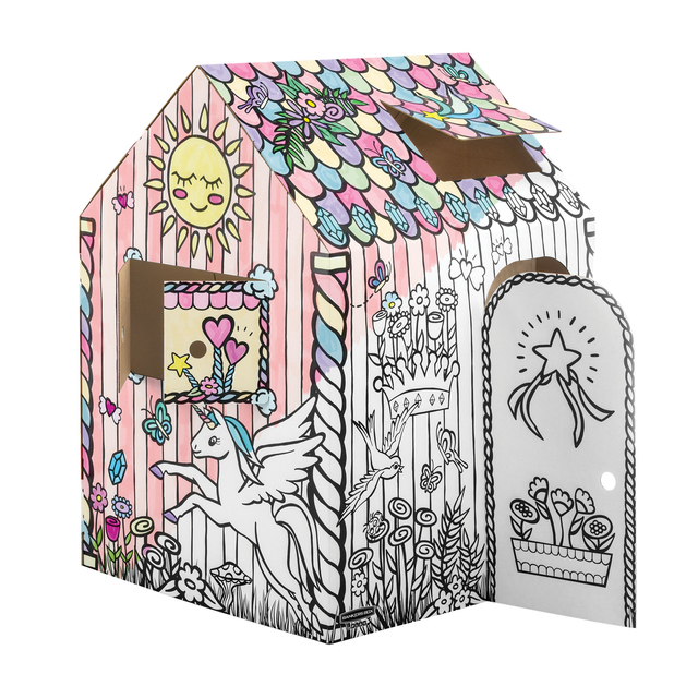 Maisonnette en carton XL Licorne Bankers Box Play à colorier