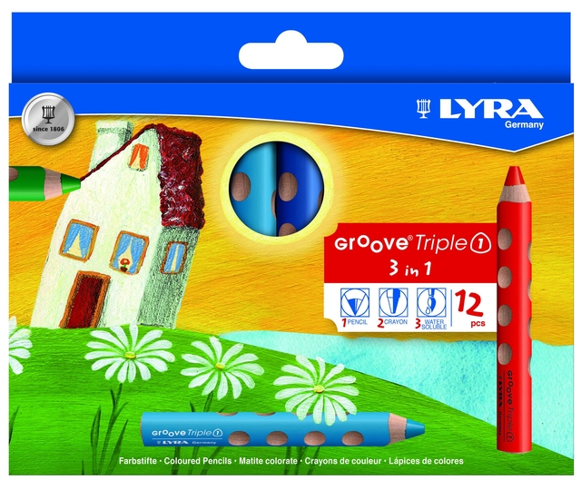 Crayon de couleur LYRA Groove Triple One extra épais set 12 couleurs